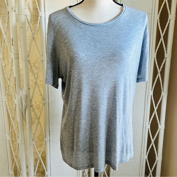 & Other Stories Short Sleeve Tee Gray Relaxed Fit Silky Lyocell size US 12 - Picture 3 of 14